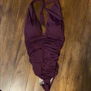Victorias Secret Plum Purple Plunge Halter Swim